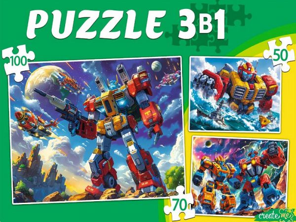 П-8446 ПАЗЛЫ 3в1 МИР ТРАНСФОРМЕРОВ №14 ( 50,70,100 эл.)