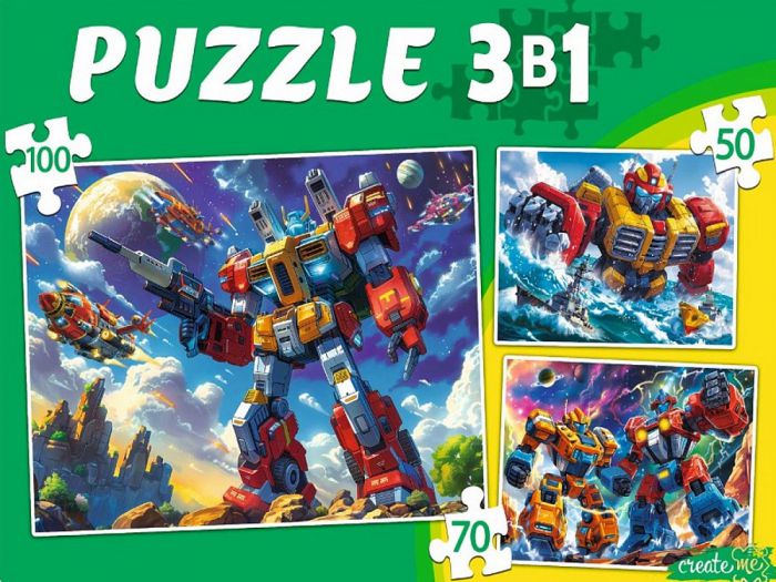 П-8446 ПАЗЛЫ 3в1 МИР ТРАНСФОРМЕРОВ №14 ( 50,70,100 эл.)