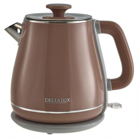 Чайник DELTA LUX DE-1019 ДВОЙНОЙ КОРПУС, 1,8 л, 2200Вт, коричневый