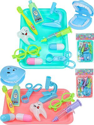 14966031Y Игровой набор "Зубной врач"(20х6х33 см)(11 дет.,цвет микс, в пакете)
