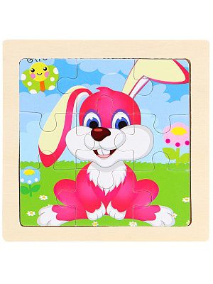 46G Деревянная пазл-рамка (11x11) "ЗАЙКА" (9 элементов)