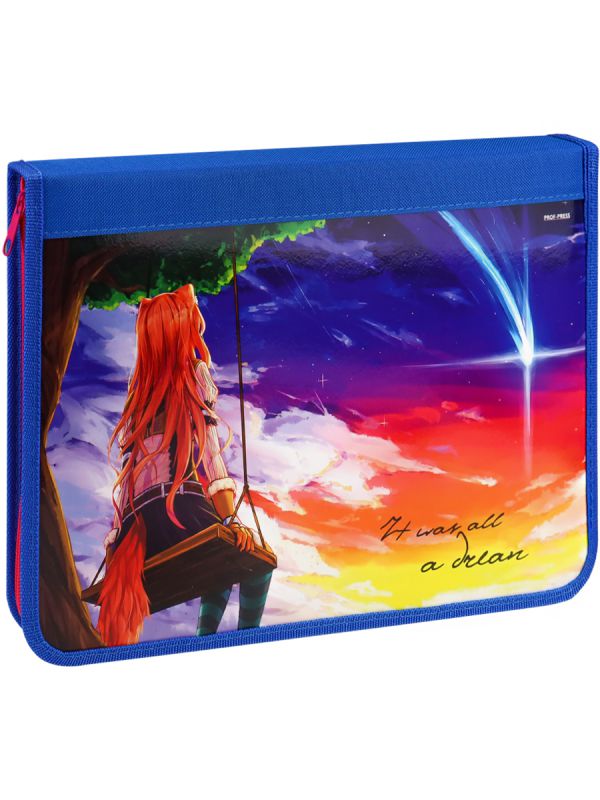 ПТР-8610 Папка для труда на молнии по кругу  ЭТО ВСЕ МЕЧТЫ ламинир.картон, ткань, 340х235