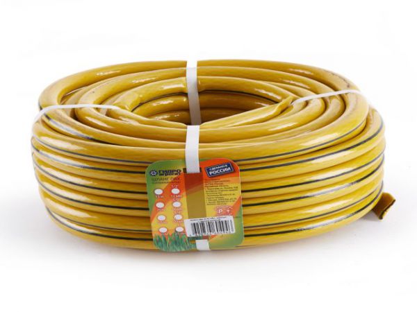 Шланг поливочный Д=3/4" (25м) арм., 3-х слойный Гидроагрегат желтый с черной полосой