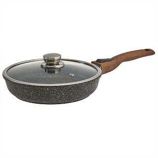 1022-18-01-10 Сковорода-сотейник а/п с крышкой и ручкой съемной soft-touch в инд.упаковке  д.22, лин