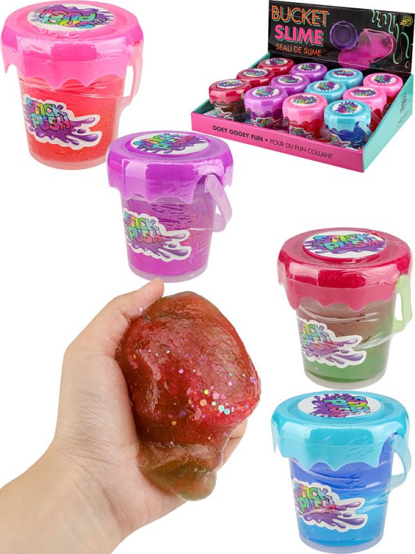 ИСМ-4994 Слайм "Блестящий" светится в темноте(185г/шт) в шоу-боксе,цв. микс, кратно 12