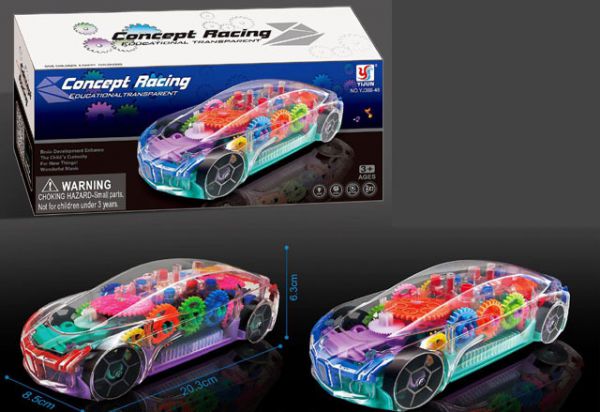 2023342 Гоночная машинка с шестеренками (20,3см) (свет,бат.3шт.АА не в компл.,в коробке)