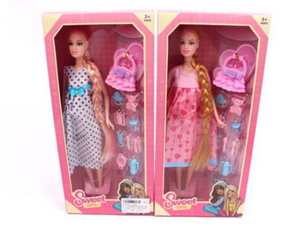 2107792 Беременная кукла (29см), в наборе с пупсом, 10 акссессуаров, микс, в коробке