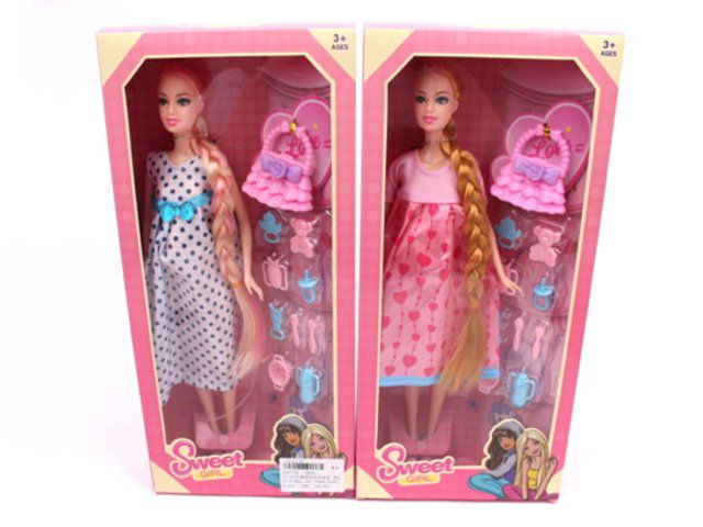 2107792 Беременная кукла (29см), в наборе с пупсом, 10 акссессуаров, микс, в коробке