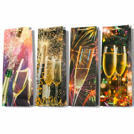 10362-18 (DV-BK280) ПАКЕТ ПОДАРОЧНЫЙ ПОД БУТЫЛКУ, КРИСТАЛЛ-КАНЦ «БРЫЗГИ ШАМПАНСКОГО», КАРТОН, 120Х34