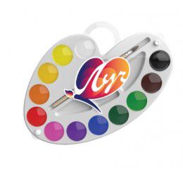 29С1761-08 АКВАРЕЛЬ МЕДОВАЯ  "ПАЛИТРА" 12 ЦВЕТОВ с кистью