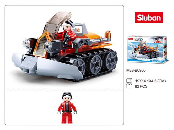 38M-B0950 Конструктор пластиковый Sluban "Снегоуборщик"(82 детали)