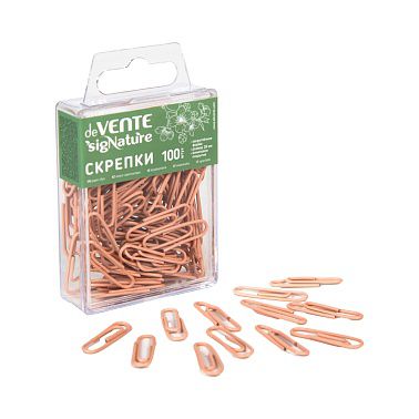 4135510 Скрепки канцелярские, deVENTE «sigNATURE», 28 мм, 100 шт, металл, овальные, пыльная роза