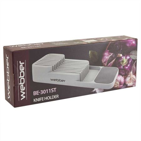 BE-3011ST Подставка для ножей 13,7*39,5*7,5 см WEBBER,серый