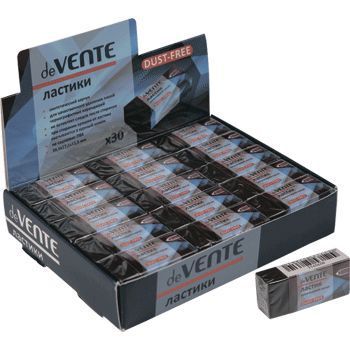 4070711 Ластик, deVENTE «Black», синтетический каучук, прямоугольный, черный, 39,5х17,5х11,5мм