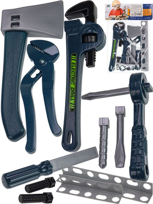 2172721 Набор инструментов"Ремонтное дело"(29х19х2 см)(15 предметов,пакет с хедером)