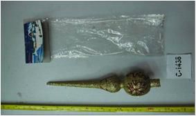 1438-BC елочное украшение в виде наконечника на елку из полимерных материалов