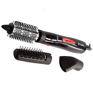 Фен-щетка DELTA DL-0432R  черн. с розов :1000Вт,3 насадки, 3 режима работы