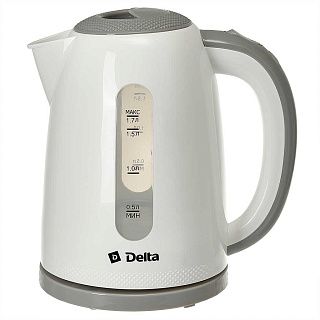 Чайник DELTA DL-1106 1,7л, 2200 Вт,белый с серым