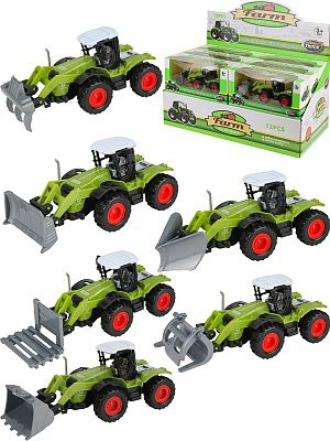 1956734 Машинка металлическая инерционная "Трактор", (12 шт. в шоубоксе) (19см)