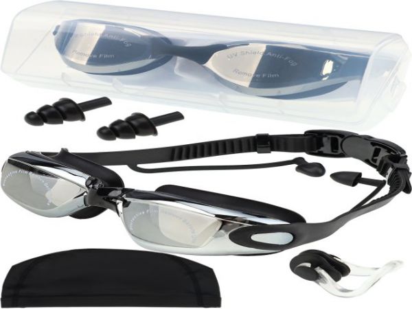 НПЛ-6076 Набор для плавания, очки в кейсе,шапочка,беруши, зажим, сумка