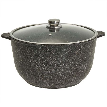 1710-18-10 Кастрюля-казан с а/п и крышкой в инд.уп, 10 литров,линейка Гранит Серия "Мегалит 18