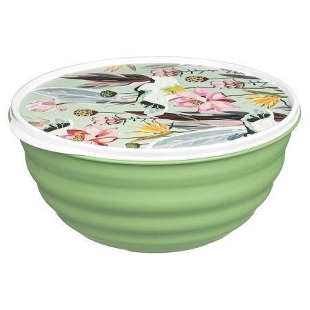 222133718/08 Миска "Latina" 3,2л с крышкой с декором (зеленый)