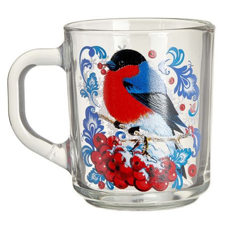 335-Д Кружка для чая 200мл. Снегири на рябине