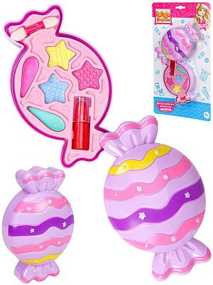 КС-1899 Набор детской косметики "Конфетка" (сухие тени, помада, аппликатор), планшет