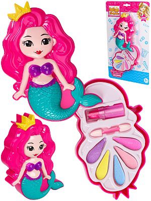 КС-1902 Набор детской косметики "Маленькая русалочка"(сухие тени,помада, апплик), планшет