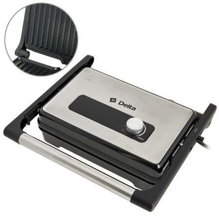 Гриль- пресс эл DELTA DL-6401:1500 Вт,жарочные поверх. 26*16,5 см,антиприг.покрытие