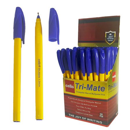 CL-3 Ручка шариковая, CELLO «TRI-MATE», синий, 1,0мм, масляные чернила,
