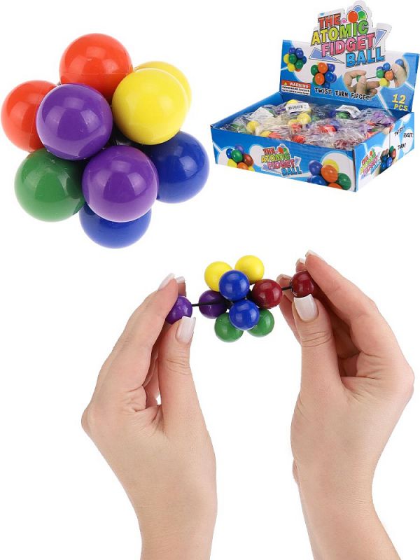 И-0825 Игрушка-антистресс Шарики-атомы (5,5х5,5 см, цвет микс, шоу-бокс, кратно 12)