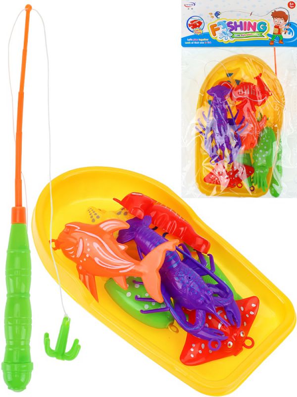 2233814 Рыбалка пластиковая (36х19,5 см) "Удачный улов"(8 рыб.,удочка,лодка,в пак.