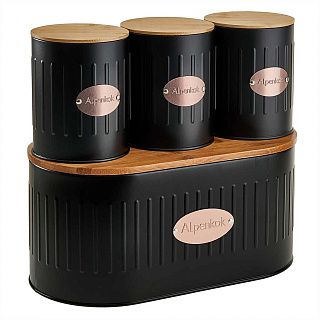 AK-4011 Хлебница металлическая с банками для сыпучих,34,5х19х16,3см ALPENKOK