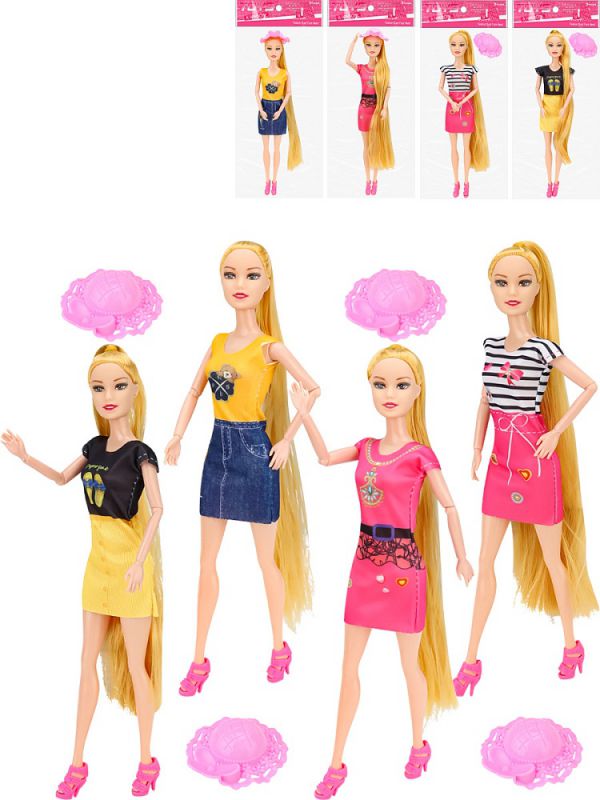 2412624 Кукла в наборе (28см,головной убор), 4 вида микс