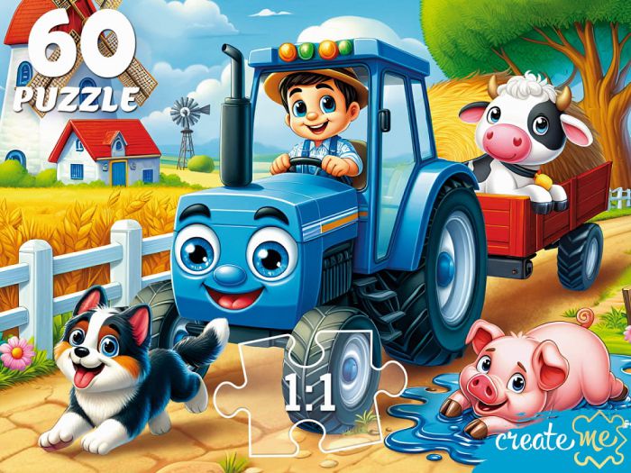 Ф60-4527 ПАЗЛЫ 60 элементов. ВЕСЕЛЫЙ ТРАКТОР И КОМПАНИЯ