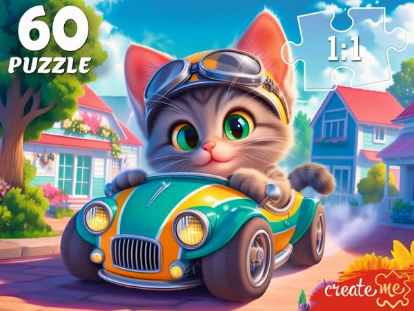П60-5996 ПАЗЛЫ 60 элементов. КОТЁНОК В АВТОМОБИЛЕ