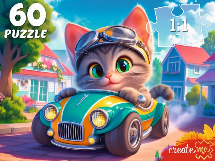 П60-5996 ПАЗЛЫ 60 элементов. КОТЁНОК В АВТОМОБИЛЕ