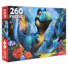 Ф260-2396 ПАЗЛЫ 260 элементов. ДИНОЗАВР НА ПРОГУЛКЕ