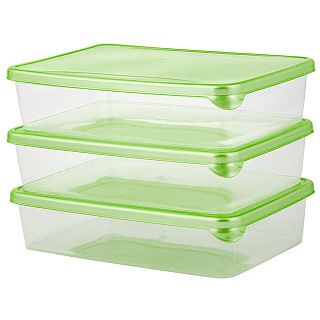 SE104312050 Набор контейнеров для продуктов Sugar&Spice (3х0,9л) прямоугольные фисташка