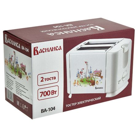 Тостер  ВАСИЛИСА ВА-104 "Гуси" : 700 Вт.6- позиц. таймер, метал. корпус