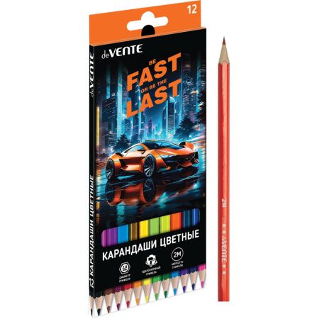 5022537 Набор цветных карандашей, (18шт.), deVENTE «Fast Or Last», Ø2,8мм, 2M, 18 цветов, с заточкой