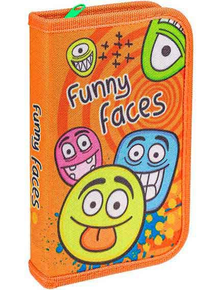 ПН-8781 Пенал 1-секц, печать на ткани, большой ПОТЕШНЫЕ СМАЙЛИКИ