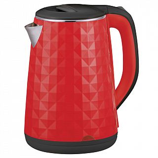 Чайник ВАСИЛИСА ВА-1032 пластик ДВОЙНАЯ СТЕНКА красный.: 2000 Вт, 1,8л