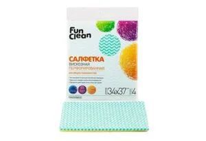 Салфетка вискозная "Fun Clean"перфорированная (34*37см),4шт 6763