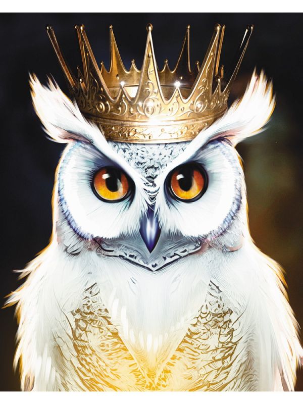 Х-8566 Холст с красками 40х50 см по номерам (в коробке) (30 цв.) Совиный король