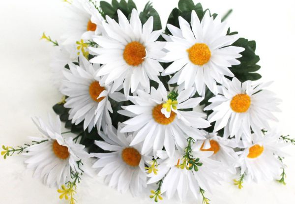 Б11889 Букет ромашка астровая с желт доб.12гол.54см(20шт)