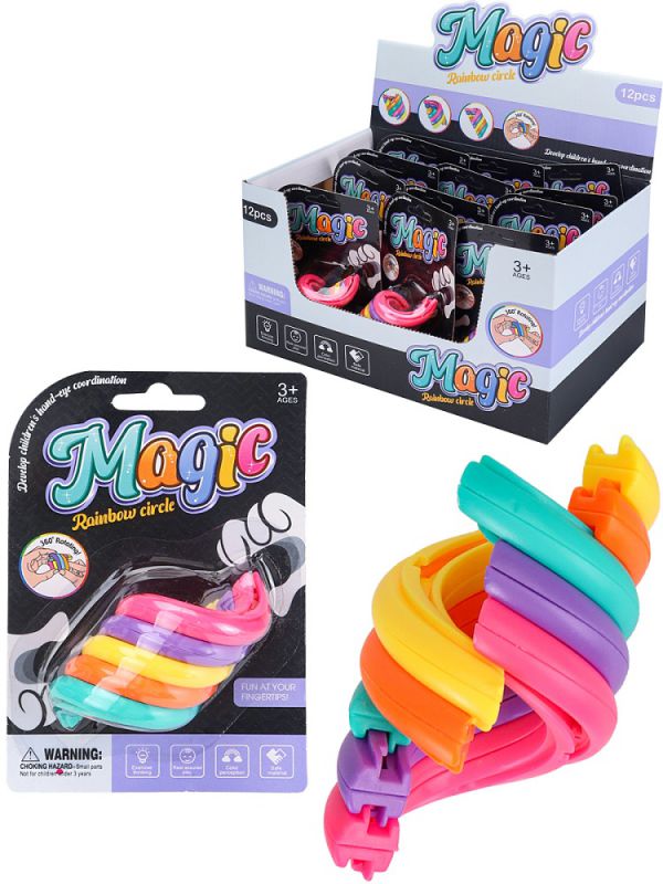 И-0822 Игрушка-антистресс Спиралька (14,5х10 см, цвет микс, шоу-бокс, кратно 12)