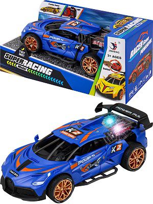 2277452 Машинка инерционнация 18см, свет, звук, бат.3*LR44 в к-те, микс, в коробке