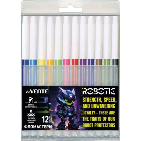 5081523 ФЛОМАСТЕРЫ "deVENTE. Robotic" 12 ЦВЕТОВ